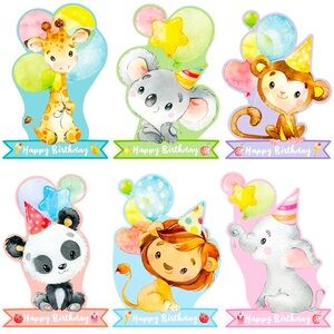 Happy Birthday 18 Cards for Kids Jungle Assortment with Envelopes. 36 pieces NEW